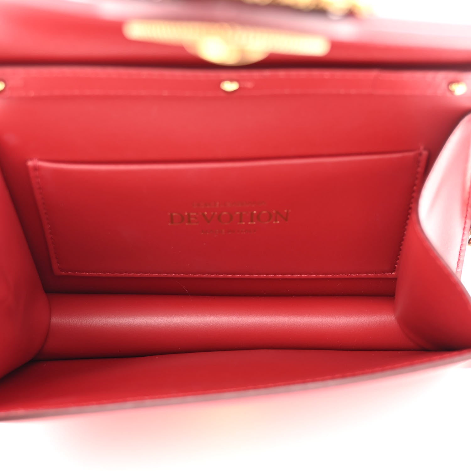 Dolce & Gabbana DOLCE &amp; GABBANA Smooth Calfskin Small Devotion Envelope Top Handle Bag Red 5 of 11