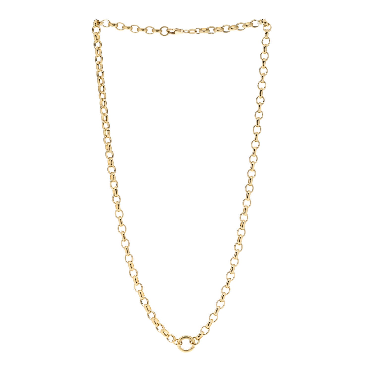 Foundrae 18K Yellow Gold Heavy Belcher Open Chain Mini Chubby Annex Link Necklace 3 of 5