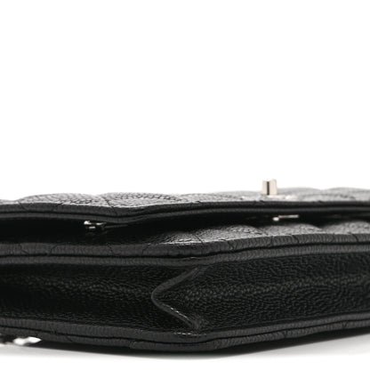 Chanel Caviar Quilted CC Turnlock Wallet On Chain WOC Black 10 of 11