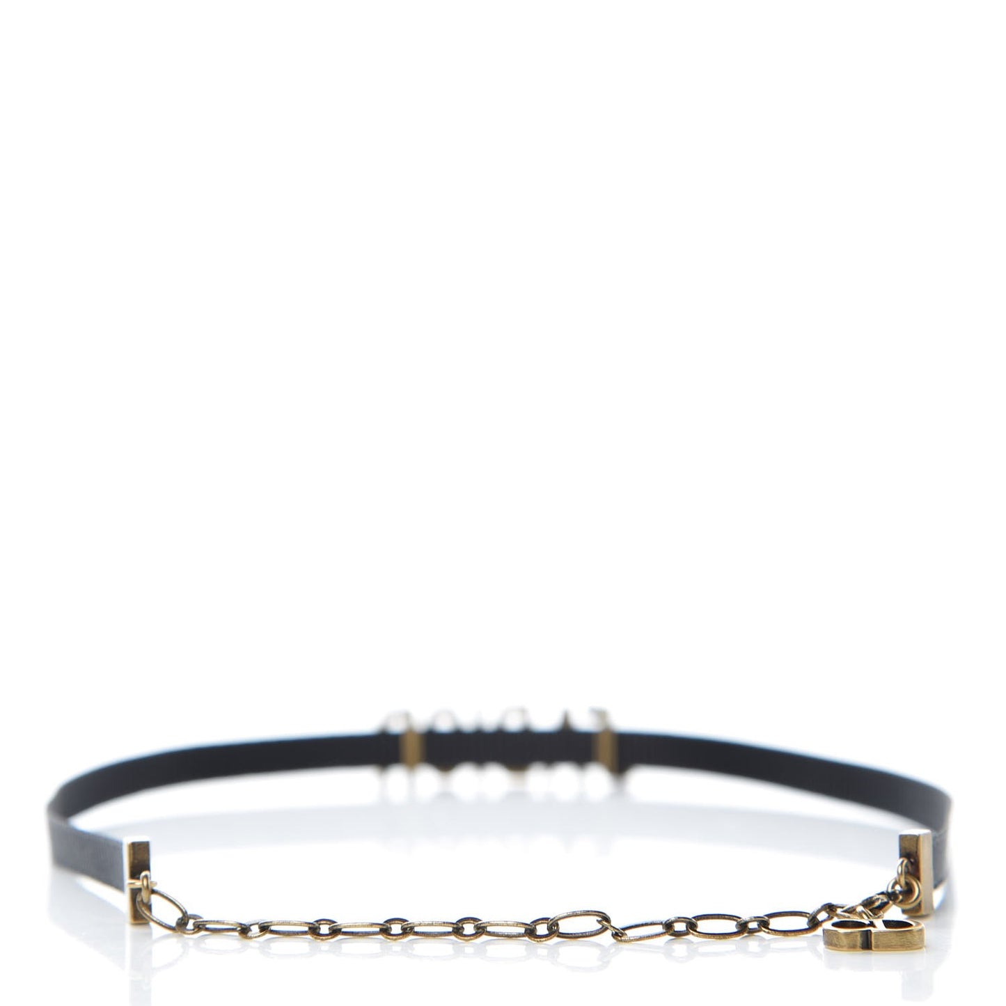 Grosgrain Ribbon J'Adior Logo Choker Necklace Black