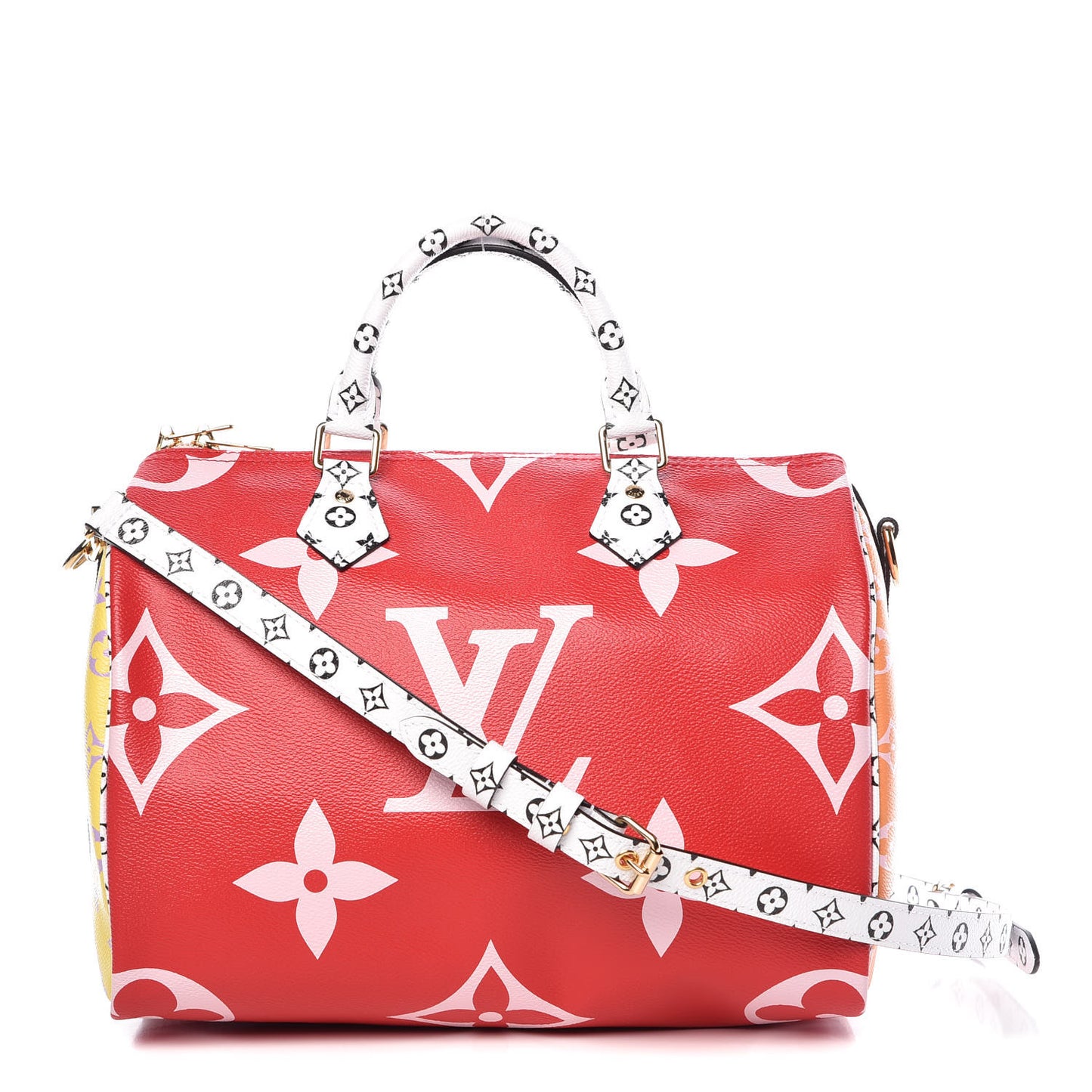 Monogram Giant Speedy Bandouliere 30 Rouge