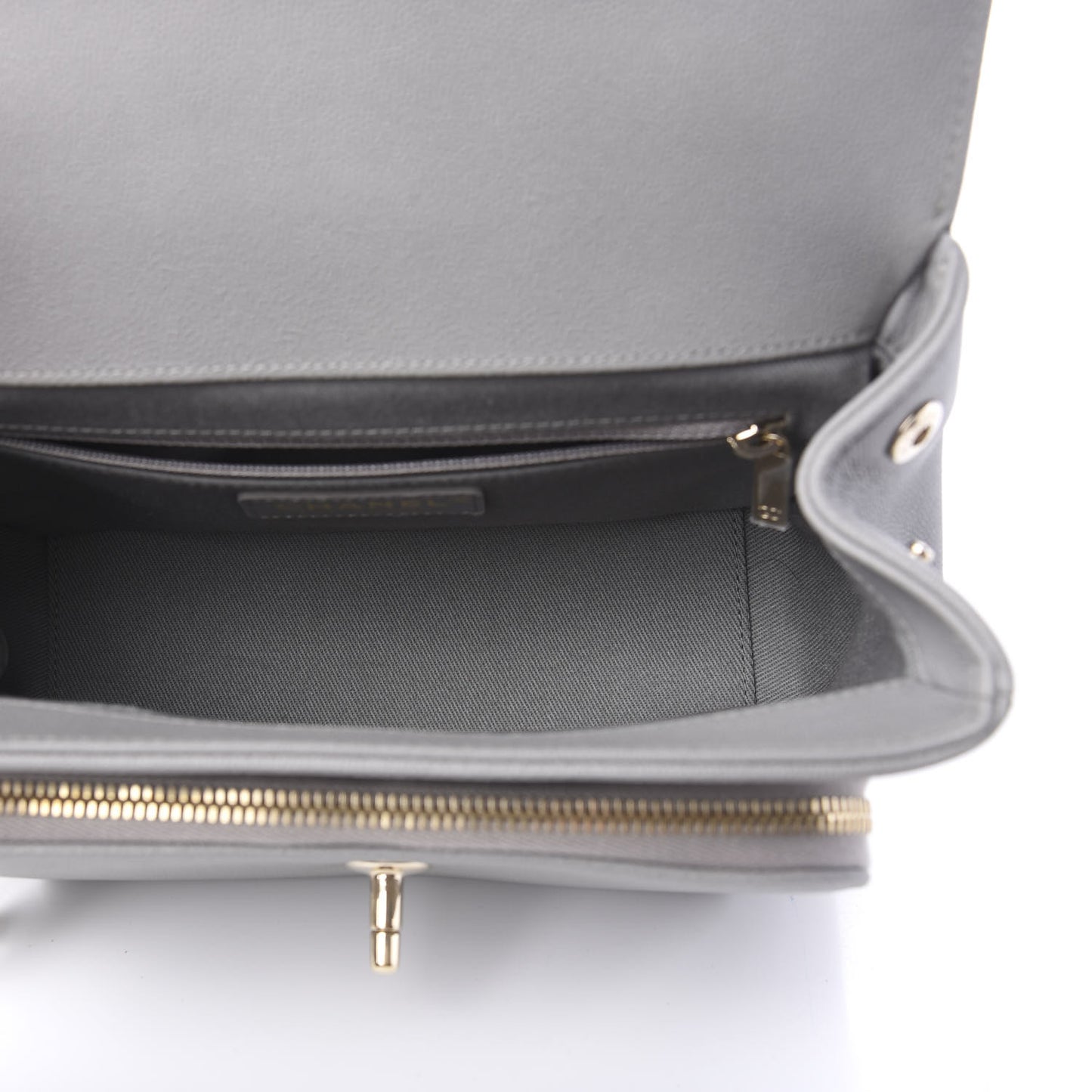 Caviar Quilted Medium Business Affinity Flap Grey