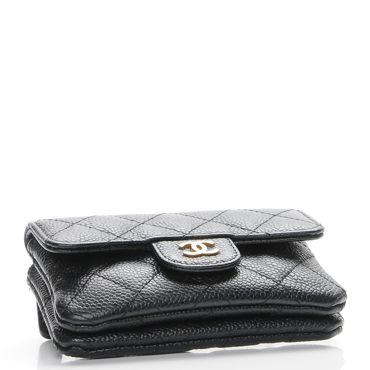 Caviar Quilted Coin Purse Black