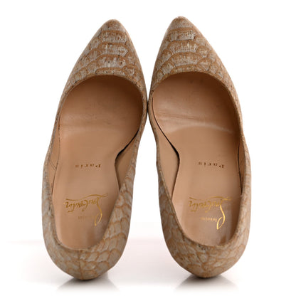 Christian Louboutin Cork Snake Embossed Daffodile 160 Pumps 36.5 Beige 2 of 11