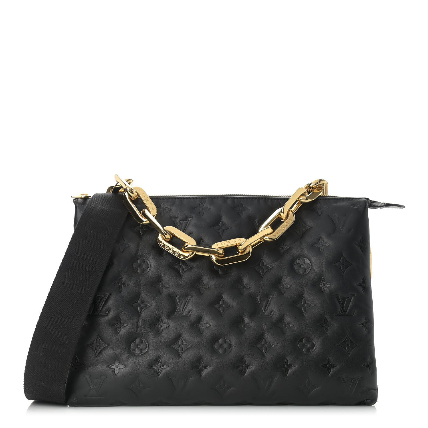 Louis Vuitton Lambskin Embossed Monogram Coussin MM Black 1 of 11