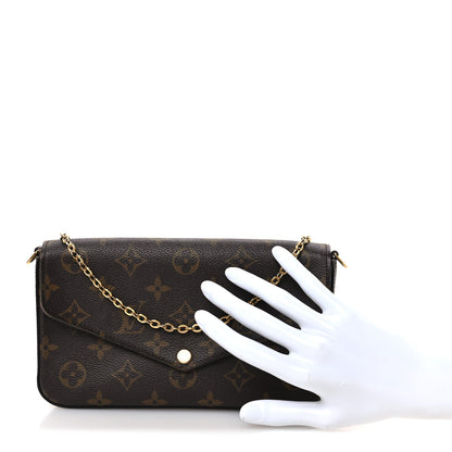 Louis Vuitton Monogram Pochette Felicie Chain Wallet Fuchsia 2 of 12