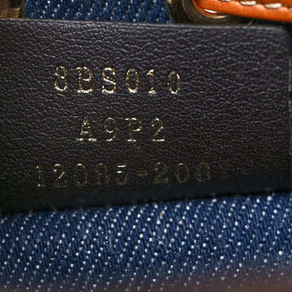 Fendi Denim Vitello King F is Fendi FF Embroidered Mini Mon Tresor Bucket Bag Blue Cuoio 7 of 10