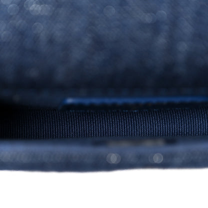 Chanel Denim Quilted Double You Flap Bag Charm Blue 5 of 8