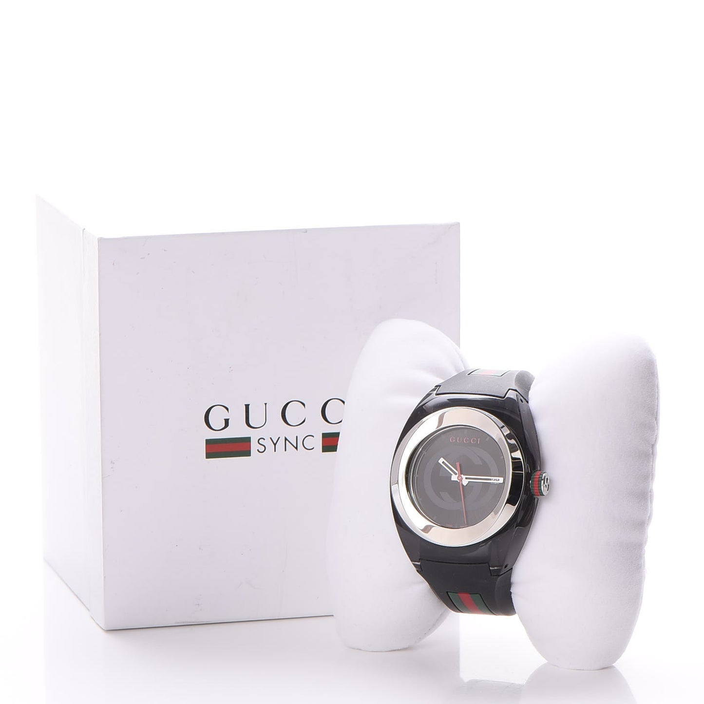 Stainless Steel Rubber 46mm Sync Web Quartz Watch Black