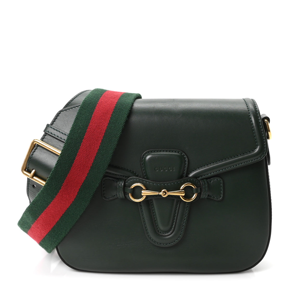 Gucci Calfskin Medium Lady Web Shoulder Bag Green 1 of 10