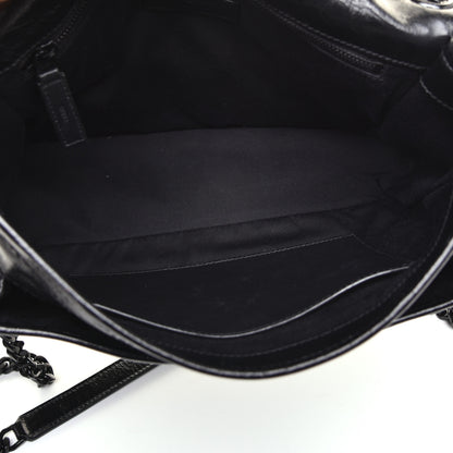 Saint Laurent Crinkled Calfskin Matelasse Monogram Medium Niki Chain Satchel Black 5 of 8