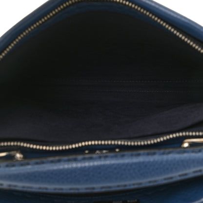 Fendi Cuoio Romano Selleria Large Peekaboo Iconic Fit Satchel Blue Marine 6 of 12