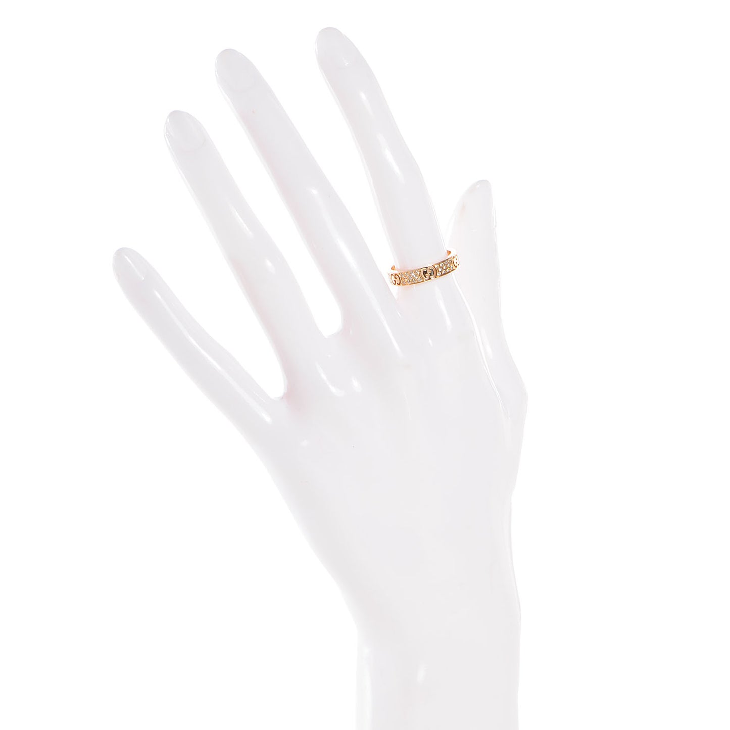 18k Yellow Gold Diamond Icon Stardust Thin Band Ring 5.75