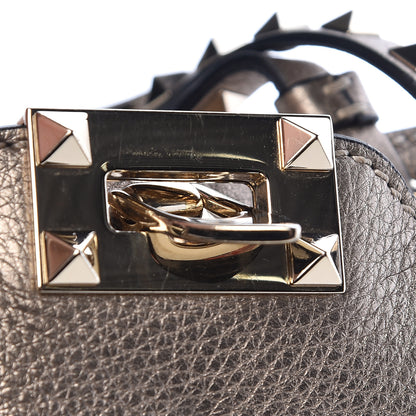 Valentino Garavani Metallic Alce Printed Calfskin Mini Rockstud Tote Sasso 8 of 12