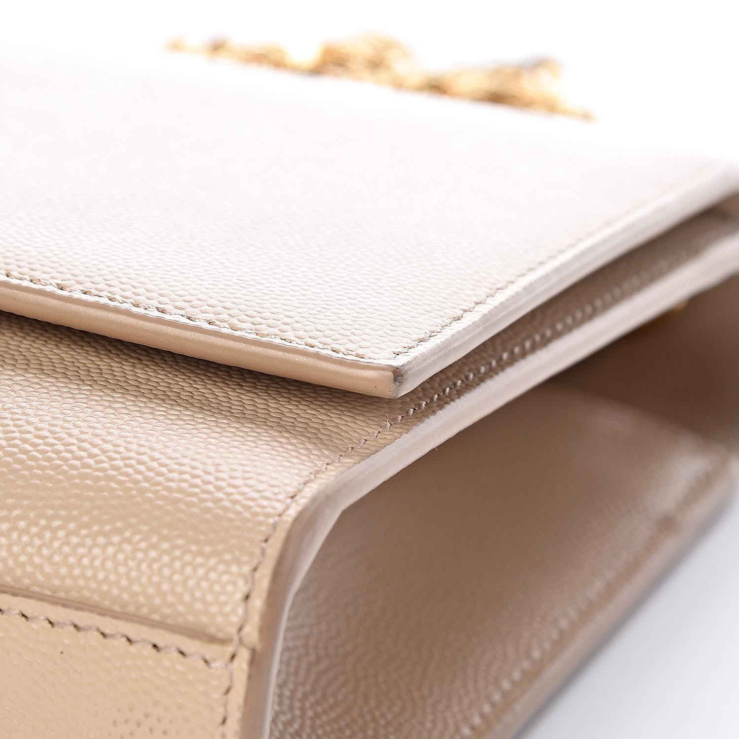 Saint Laurent Grain De Poudre Medium Monogram Kate Satchel Nude Powder 13 of 13