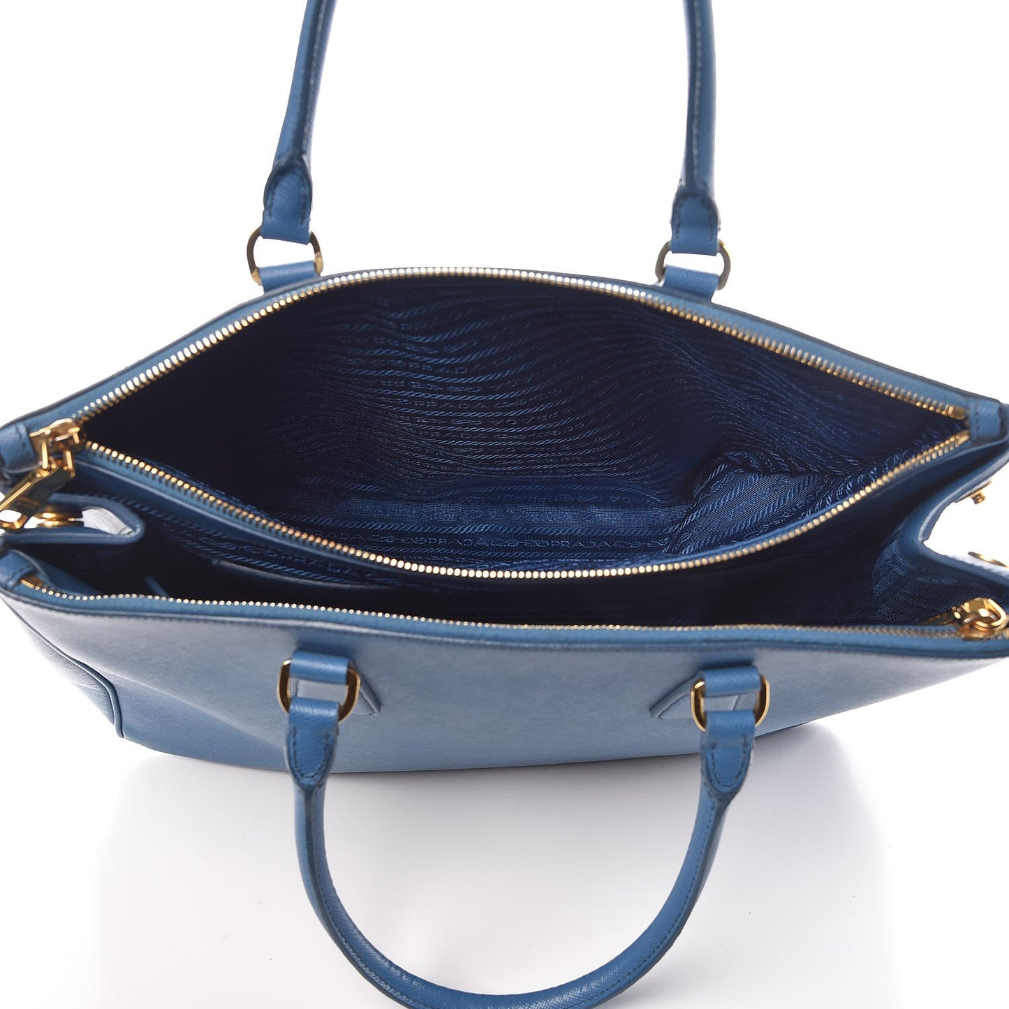 Saffiano Large Galleria Double Zip Tote Cobalto