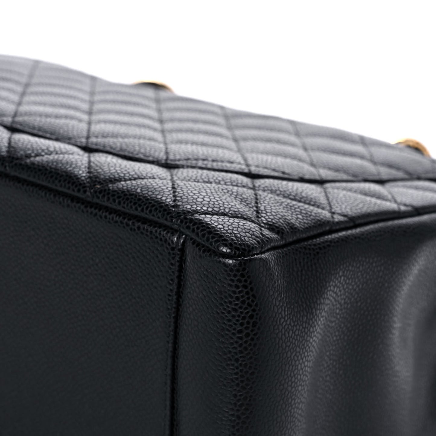 Caviar Quilted Grand Shopping Tote GST Black