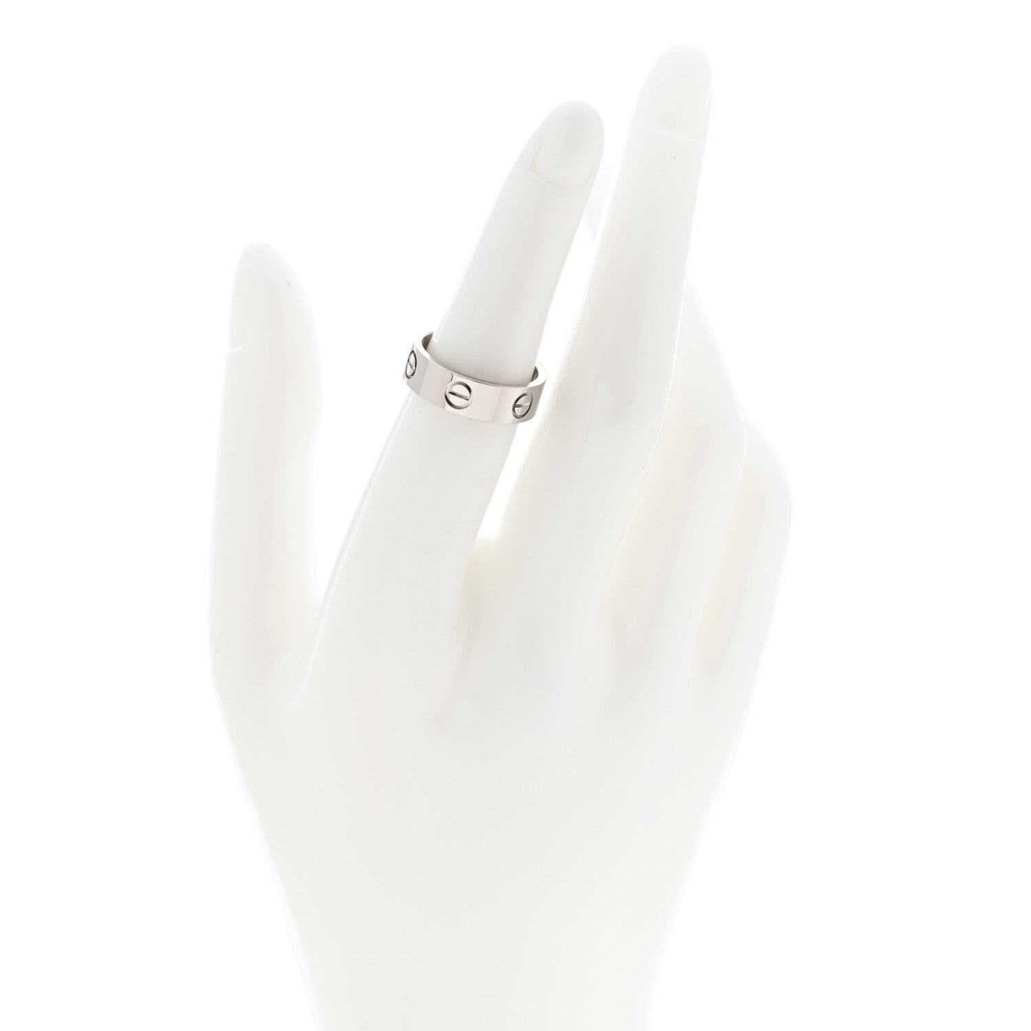 Cartier 18K White Gold 5.5mm LOVE Ring 51 5.75 2 of 5