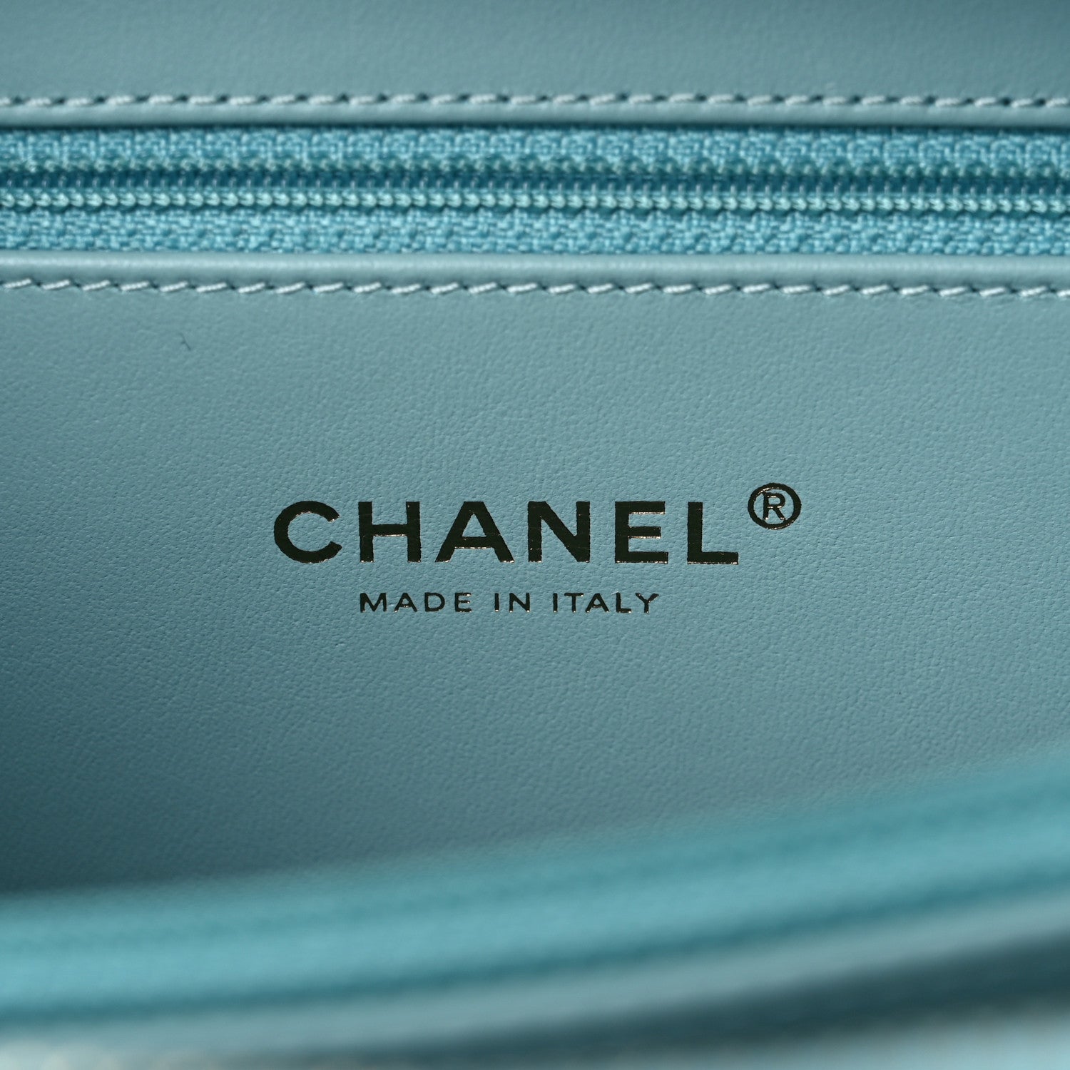 Chanel Caviar Quilted Medium CC Filigree Vanity Case Light Blue 6 of 11