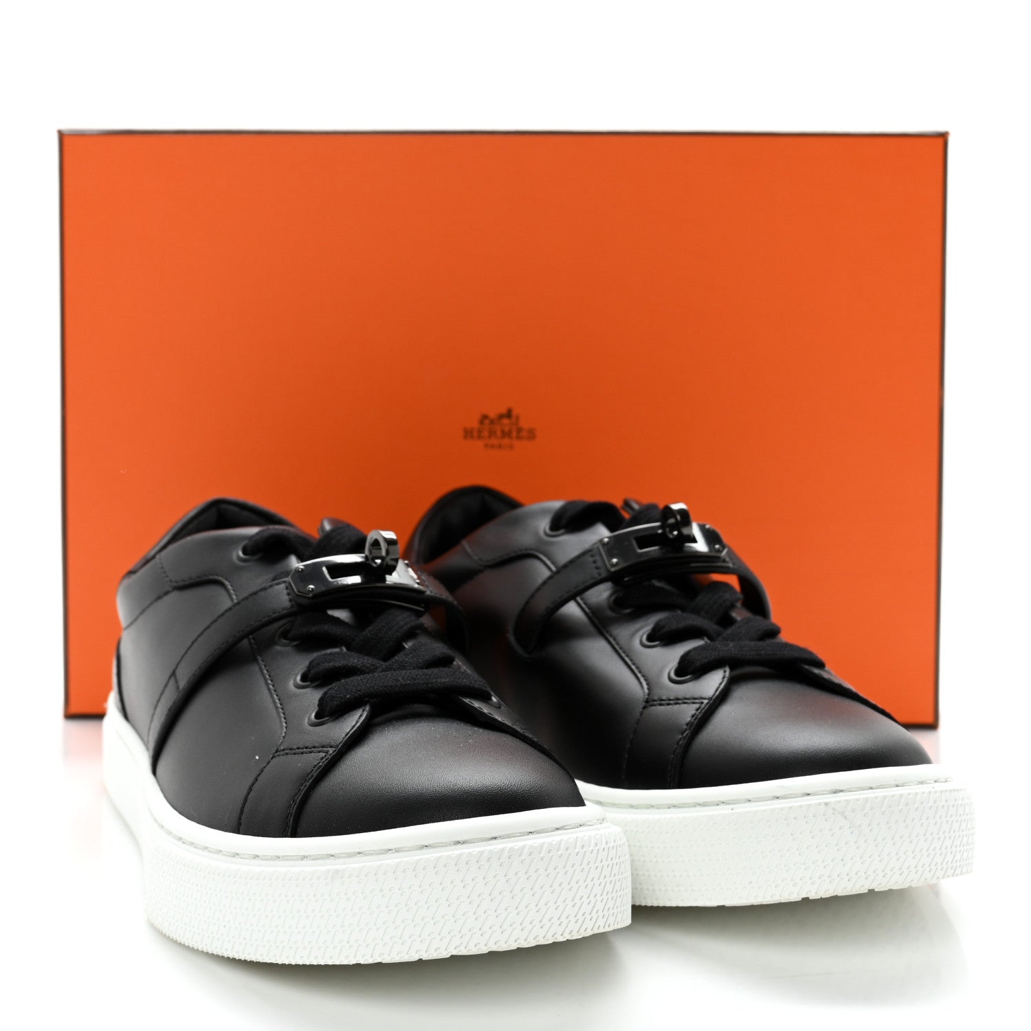 Hermes Calfskin Day Sneakers 38 Black 9 of 9