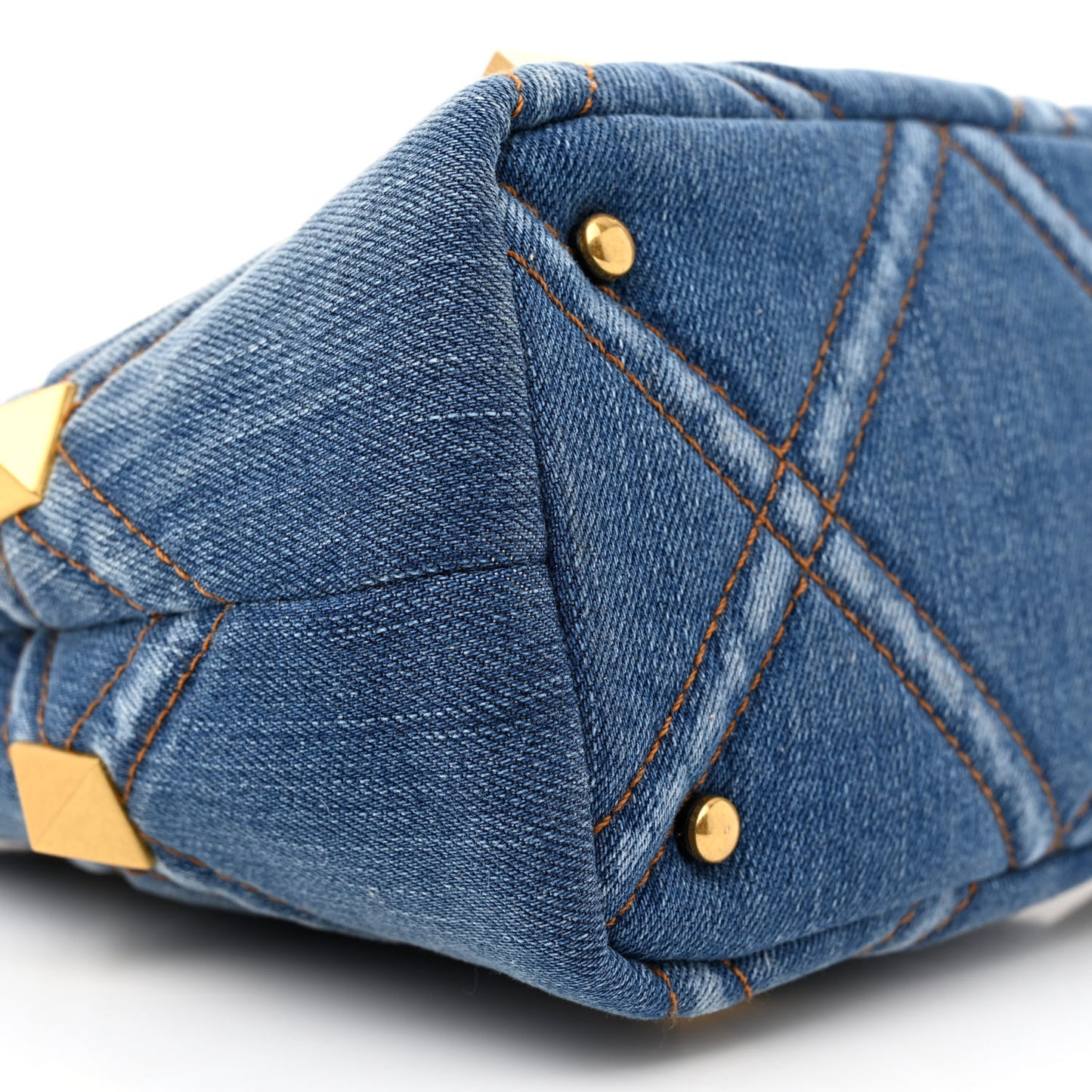 Denim Small Roman Stud The Handle Bag Light Denim Selleria