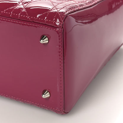 Christian Dior Patent Cannage Medium Lady Dior Dark Pink 9 of 9