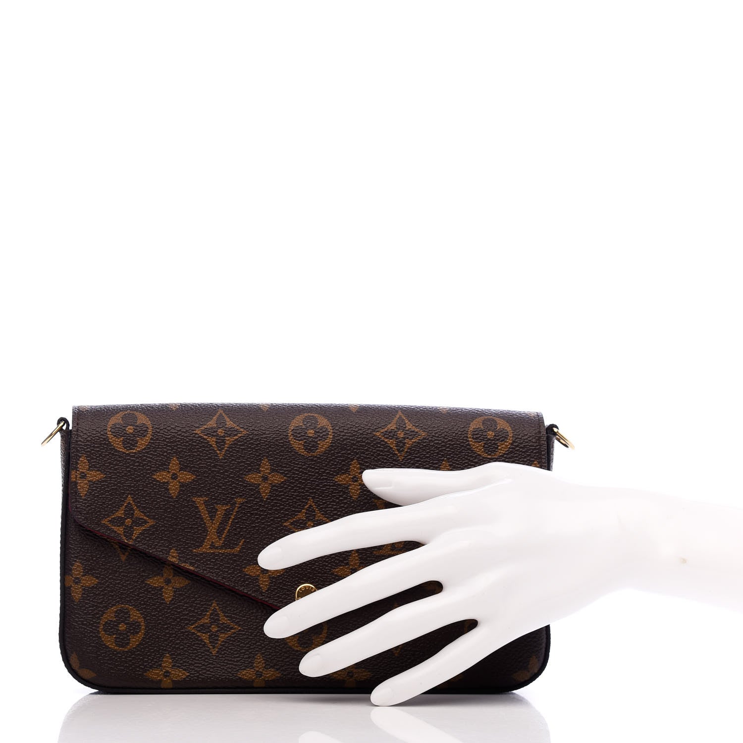 Louis Vuitton Monogram Pochette Felicie Chain Wallet Fuchsia 2 of 7