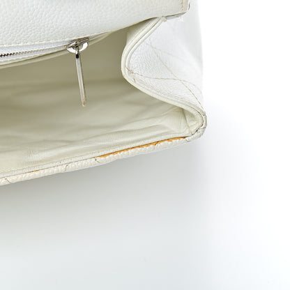 Chanel Caviar Quilted Jumbo Single Flap White 13 of 26