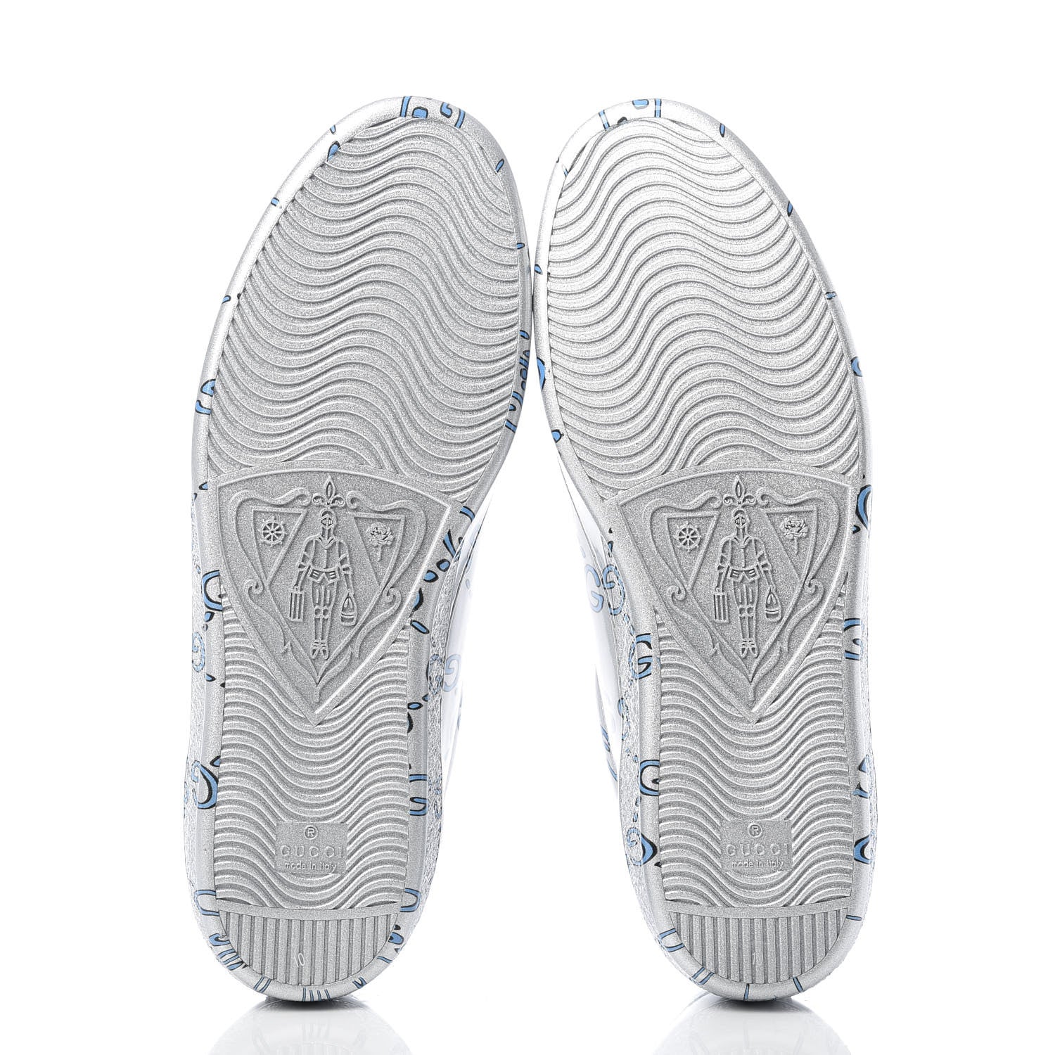 Gucci Miro Rubber Wax GucciGhost Print Mens New Ace Sneakers 10 Silver 5 of 10