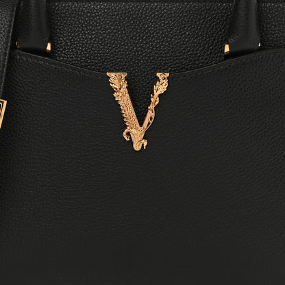 Versace Grainy Calfskin Virtus Top Handle Tote Black 8 of 10