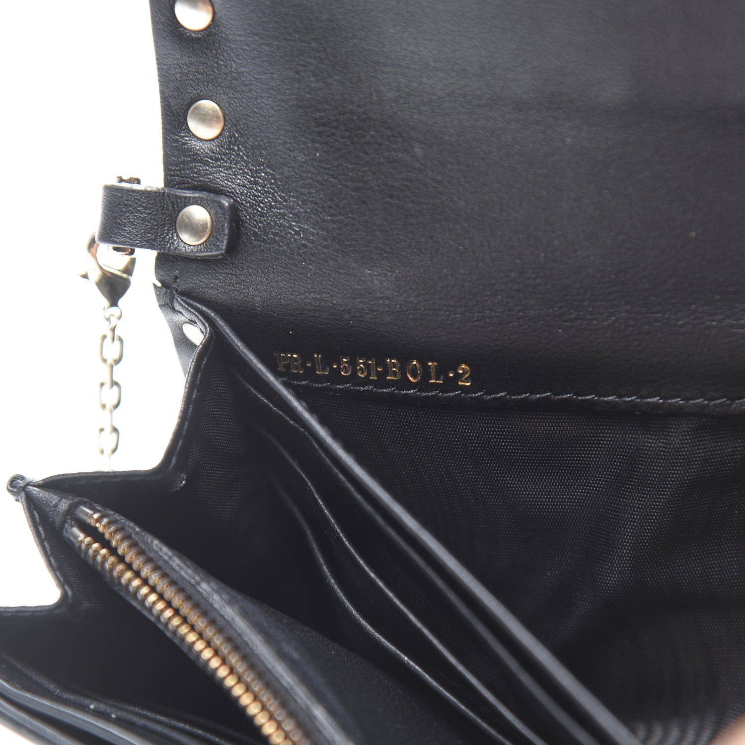Valentino Garavani Vitello Rockstud Flap Wallet on Chain Black 7 of 10