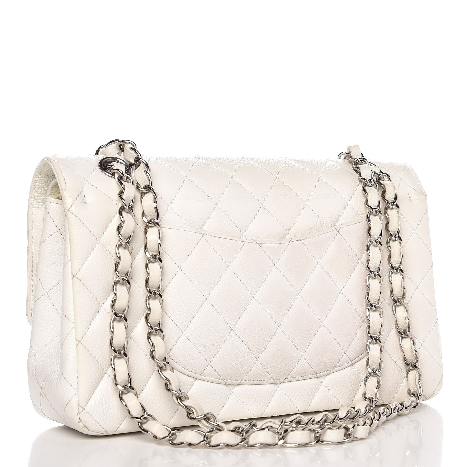Chanel Caviar Quilted Medium Double Flap White 4 of 13