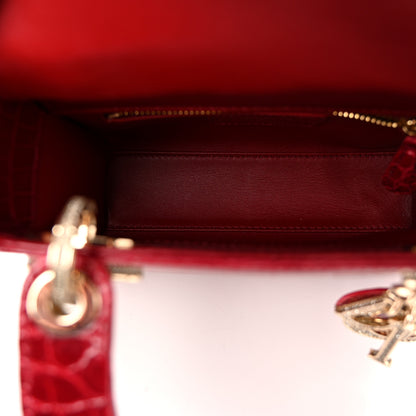 Christian Dior Alligator Crystal Mini Lady Dior Red 5 of 12