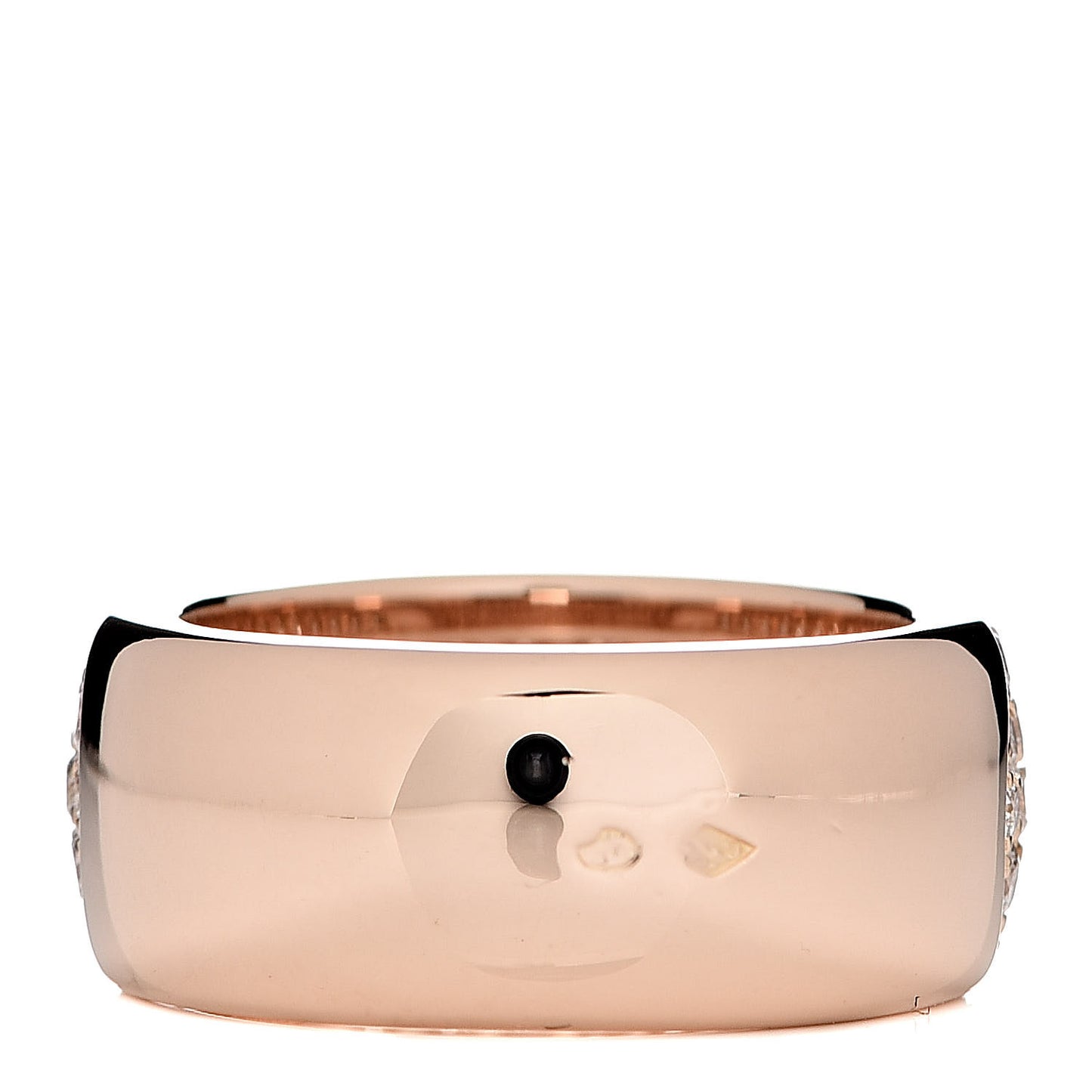 18K Pink Gold Diamond 5 Row Half Paved Band Ring 49 4.75