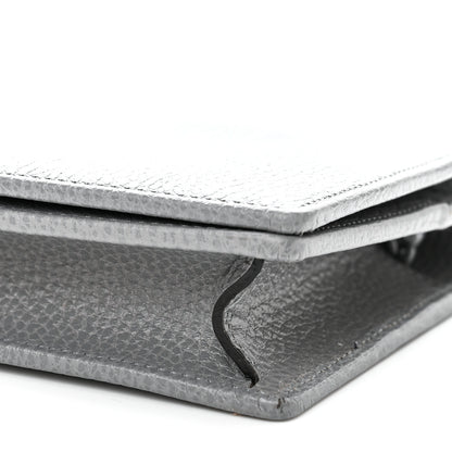 Gucci Dollar Calfskin Enamel Monochrome Mini GG Marmont Chain Wallet Deep Grey 10 of 10