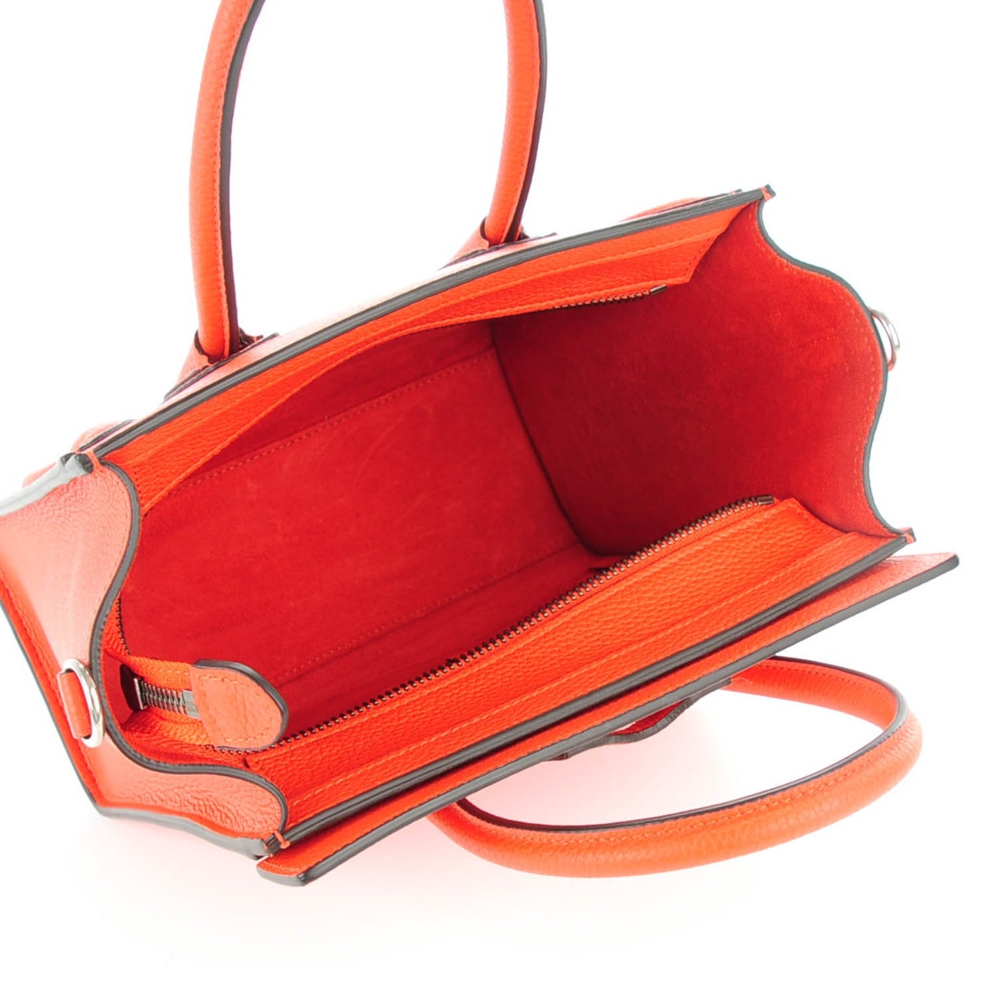 Drummed Calfskin Nano Luggage Vermillion