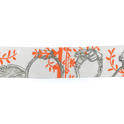 Hermes Silk Etriers Remix Twilly Verveine Orange Kaki 3 of 5