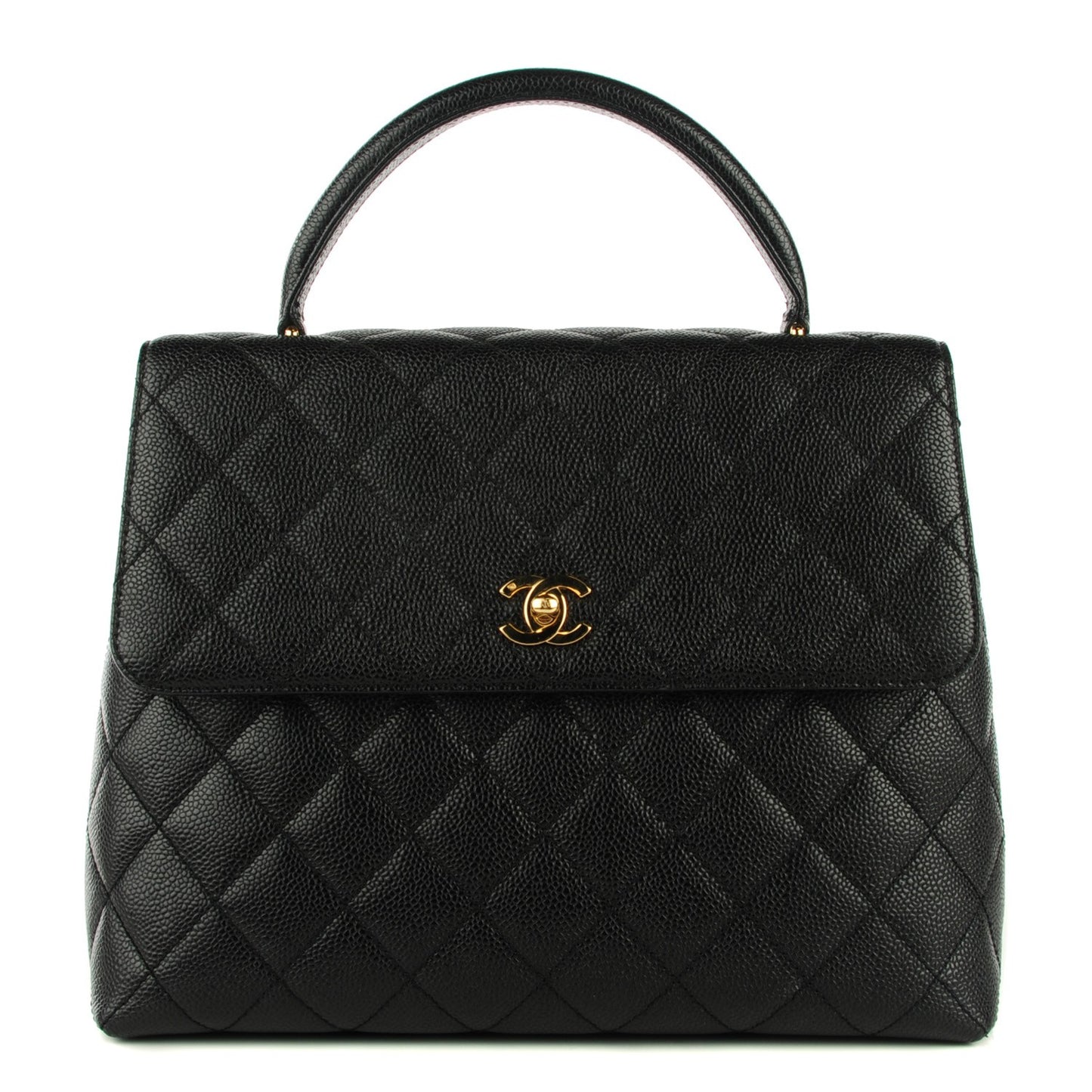 Caviar Quilted Jumbo Kelly Flap Black