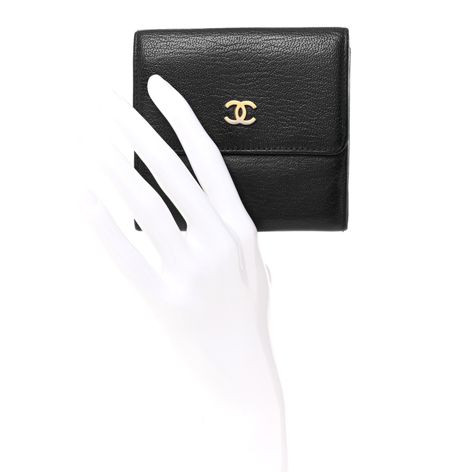 Chanel Goatskin Compact CC Flap Wallet Black 2 of 10
