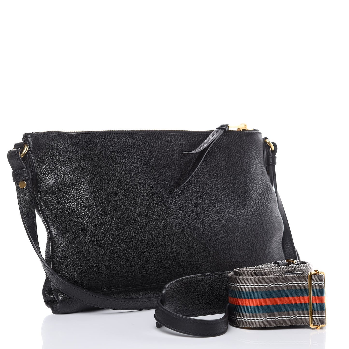 Vitello Daino Crossbody Bag Black