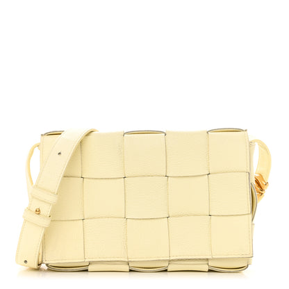 Bottega Veneta Grained Calfskin Maxi Intrecciato Cassette Crossbody Bag Ice Cream 1 of 9
