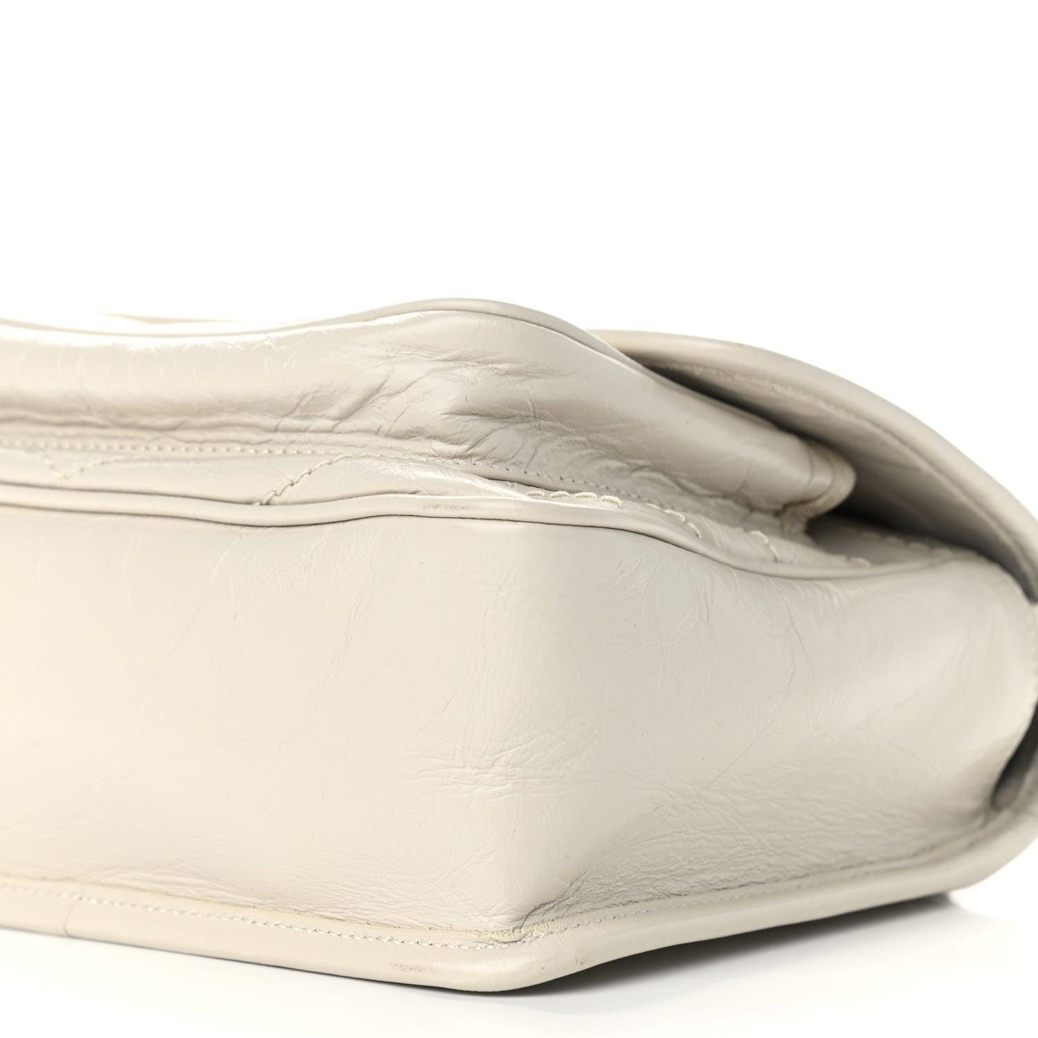 Saint Laurent Crinkled Calfskin Matelasse Monogram Baby Niki Chain Satchel Ivory 7 of 10