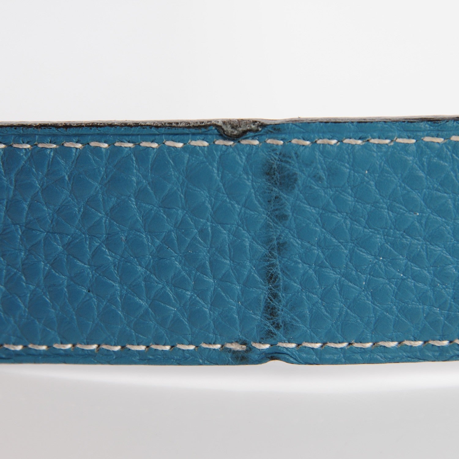 Hermes Box Togo 24mm H Belt 85 Black Blue Jean 3 of 14
