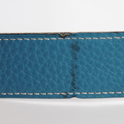 Hermes Box Togo 24mm H Belt 85 Black Blue Jean 3 of 14