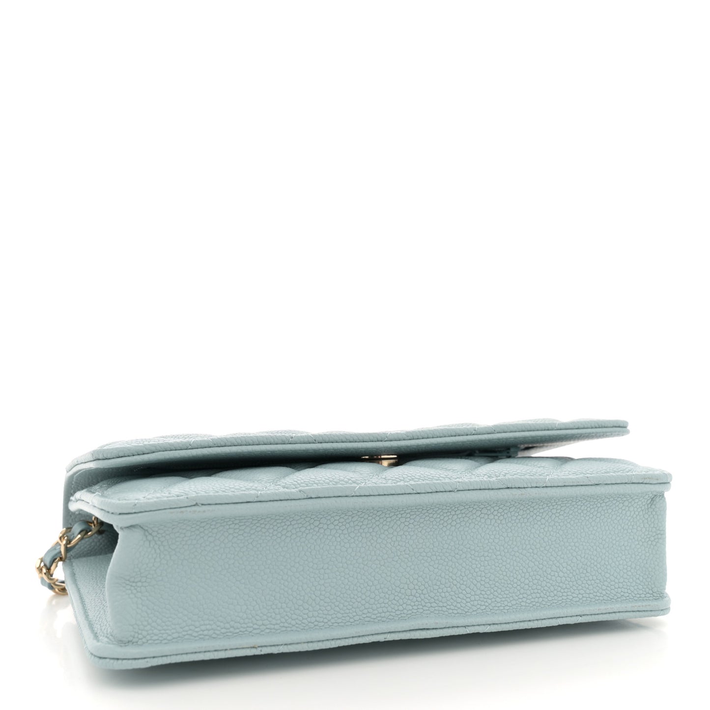 Caviar Quilted Tiny CC Wallet On Chain WOC Light Blue