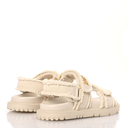 Christian Dior Cotton Dioract 10mm Sandals 37 Ecru 4 of 12