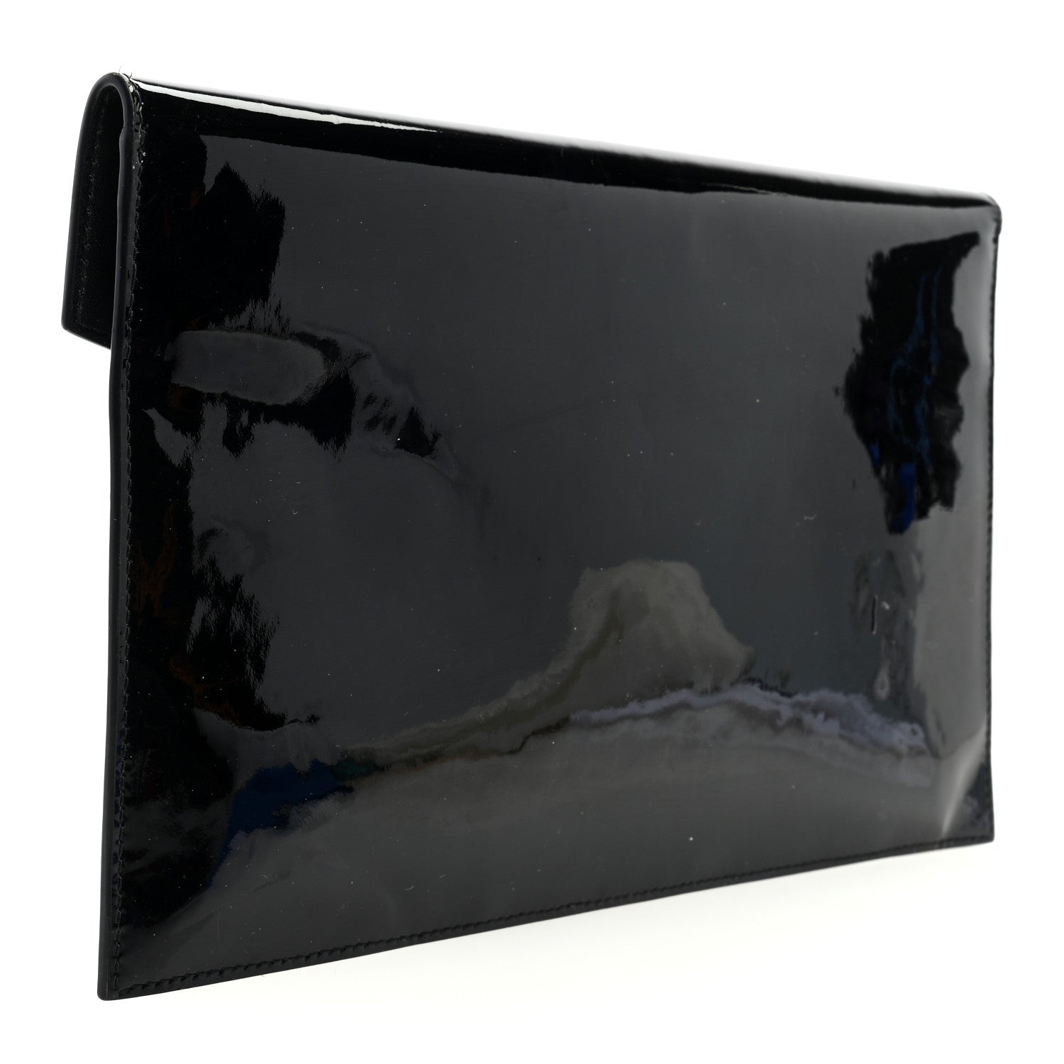Saint Laurent Patent Calfskin Monogram Uptown Clutch Black 3 of 6
