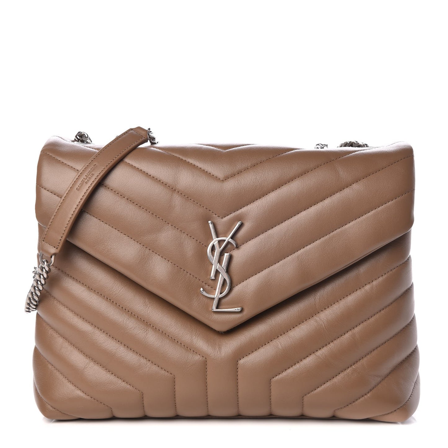 Calfskin Y Quilted Monogram Medium Loulou Chain Satchel Desert Storm