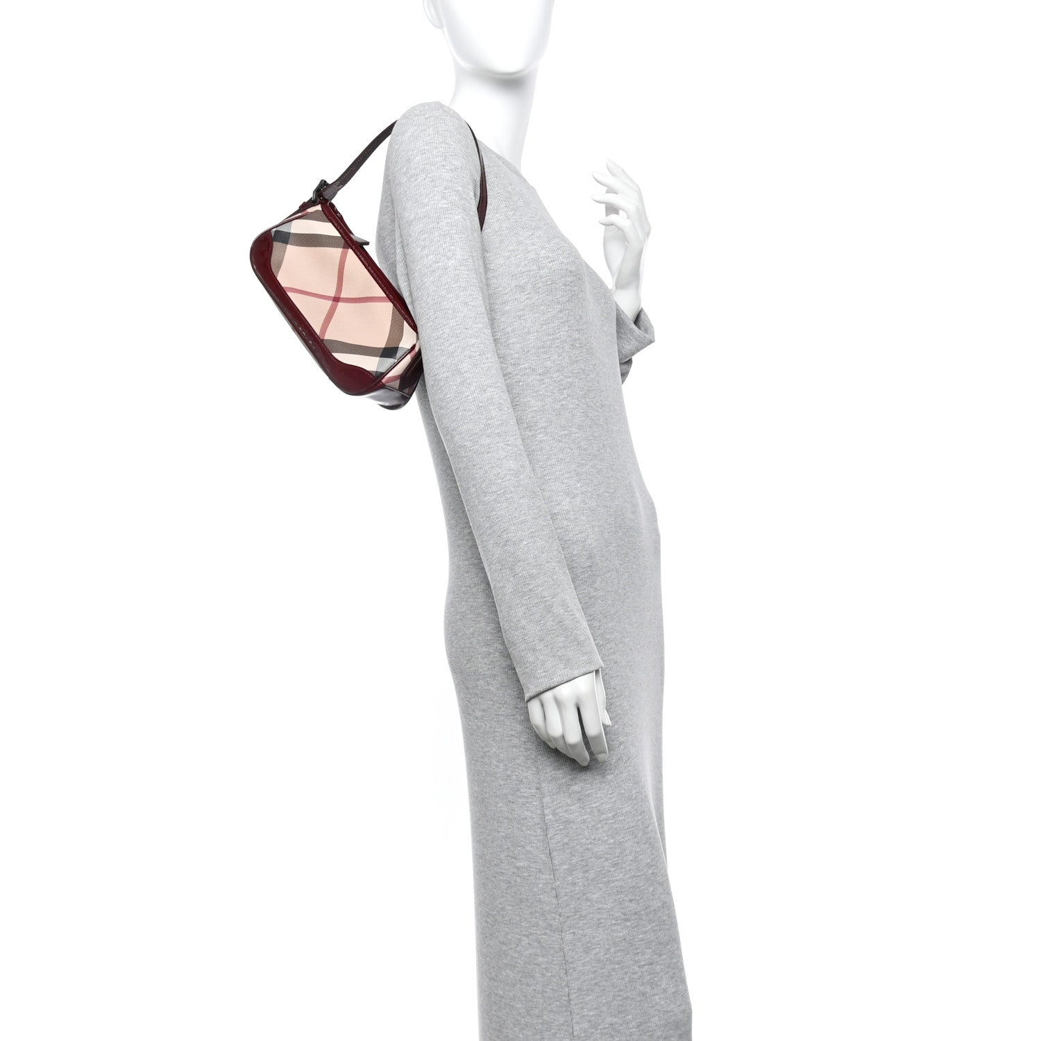 Burberry Patent Nova Check Newbury Dark Red 1785993 – FASHIONPHILE