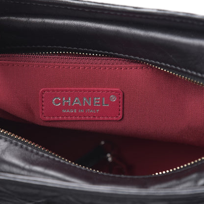 Chanel Aged Smooth Calfskin Quilted Medium Gabrielle Logo Hobo Black 6 of 11